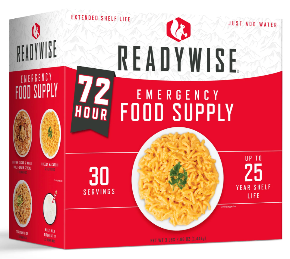 picture of box holding the Readywise 72 hour Emergency Food Supply packets