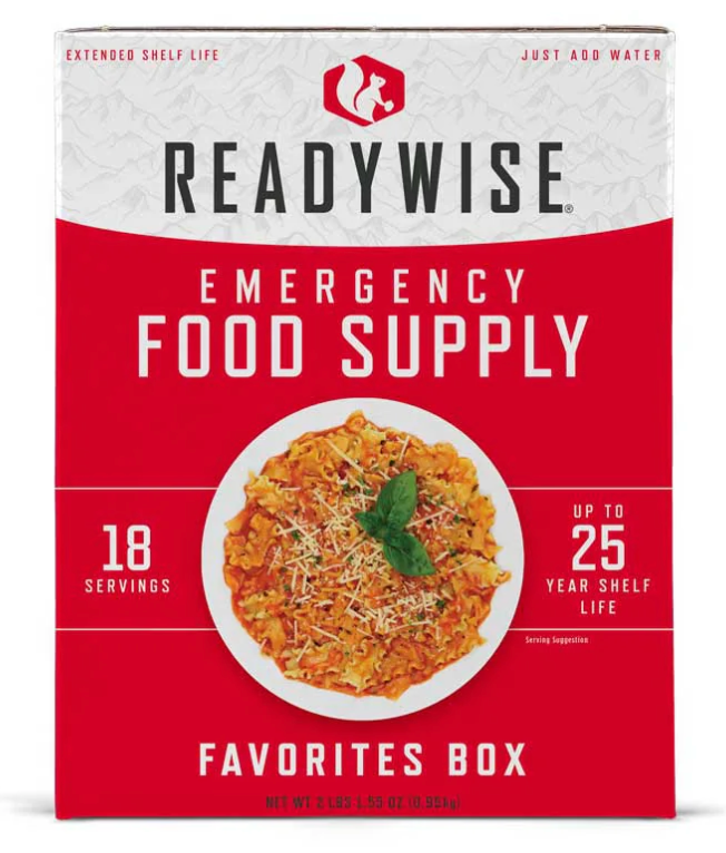 picture of box of ReadyWise Emergency Food Supply favorites box
