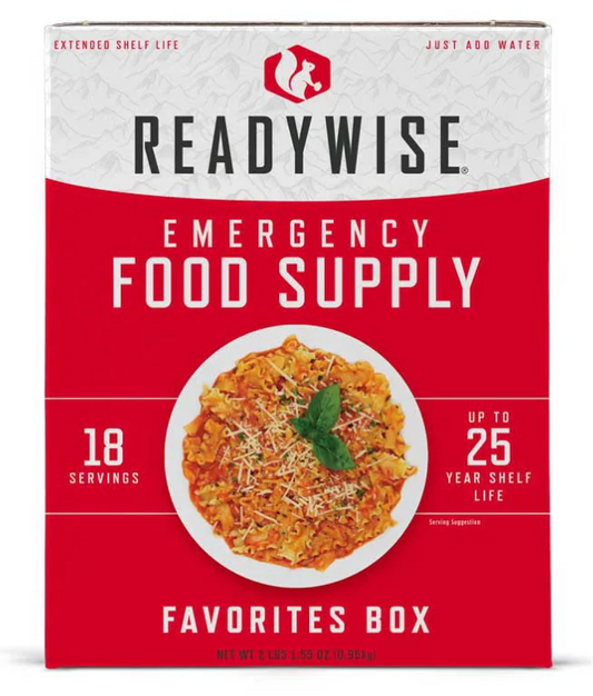 picture of box of ReadyWise Emergency Food Supply favorites box