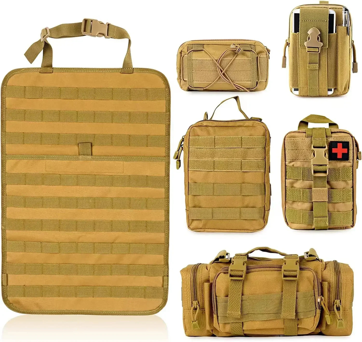 Vehicle Organizer | Seat Back Organizer with 5 MOLLE  Pouches