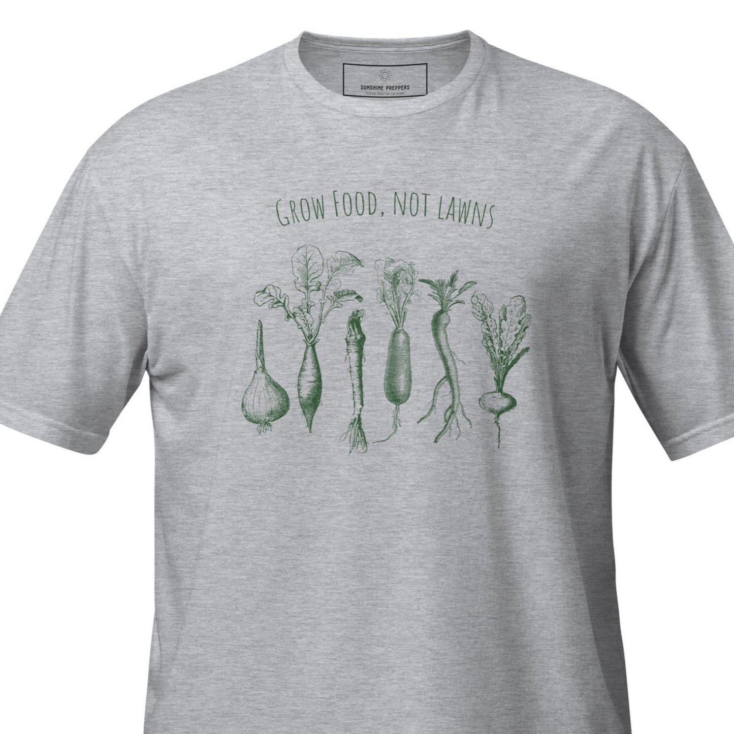 Grow Food, Not Lawns Unisex Short-Sleeve T-Shirt