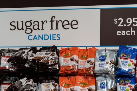 Sugar-free candies containing xylitol, which is toxic to dogs