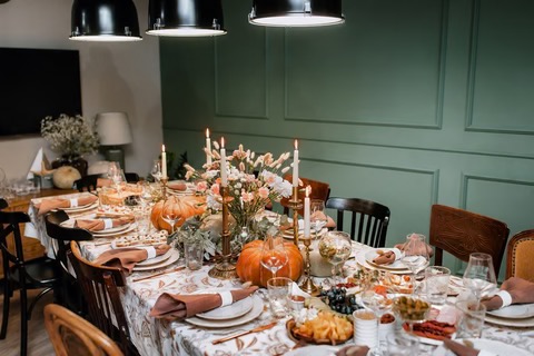 a table set for Thanksgiving