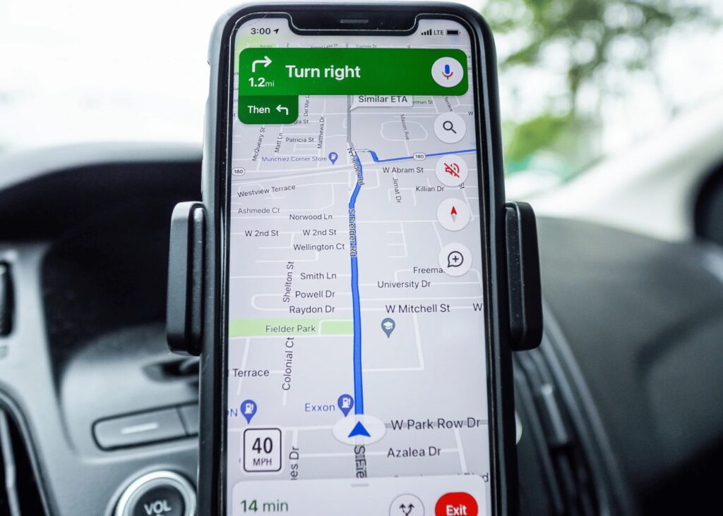 GPS giving directions to the driver