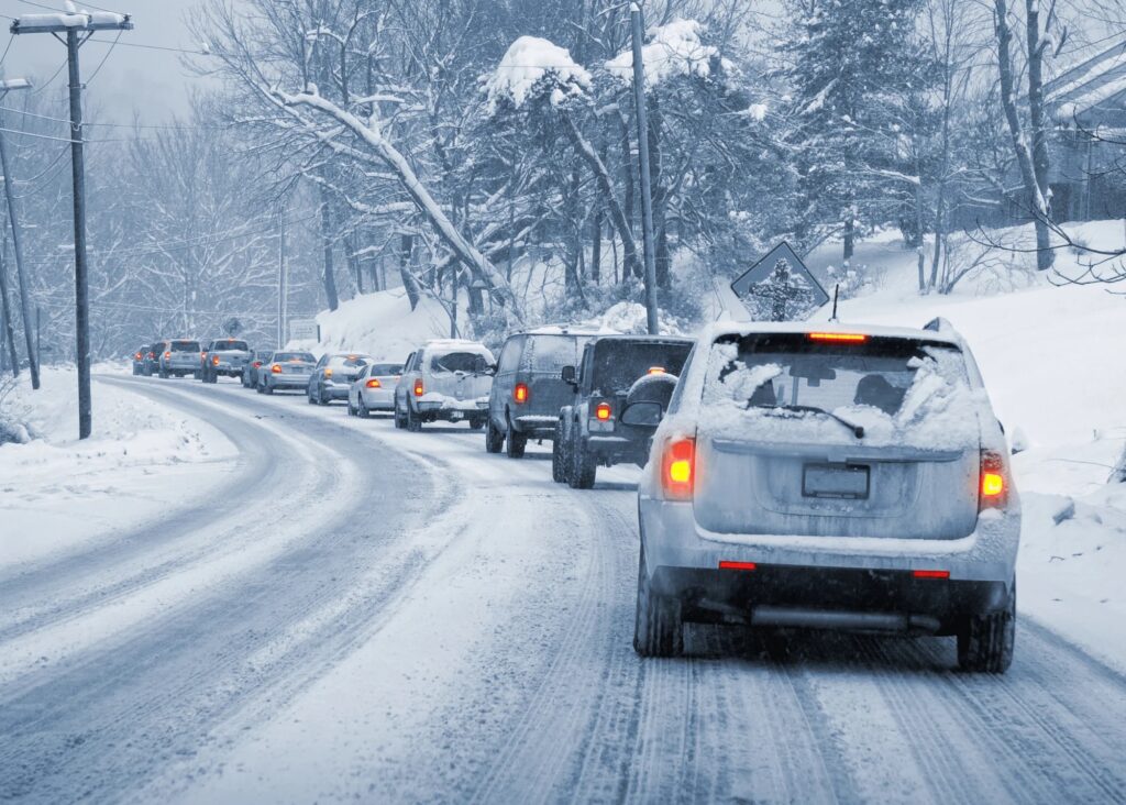 Traveling on a snowy road that hasn't been cleared; yes, even short trips can be treacherous.