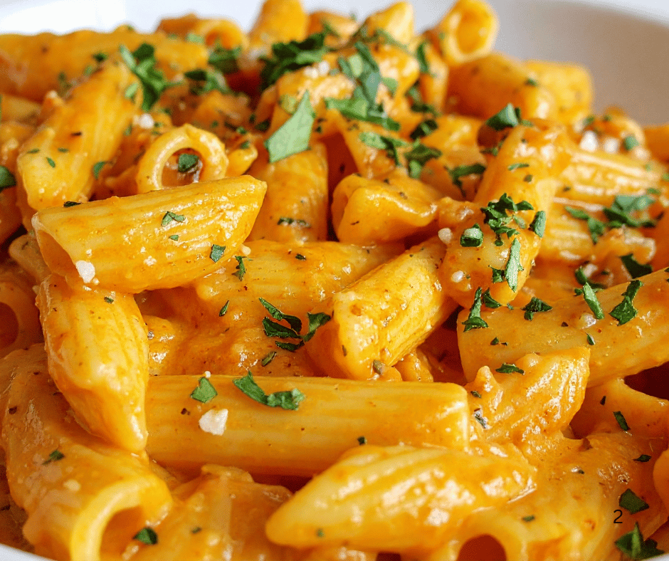 quick and easy pasta meal...sauce mixed with pasta