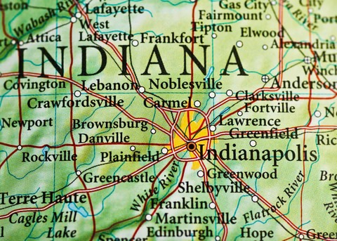 Road Map for Indianapolis, Indiana