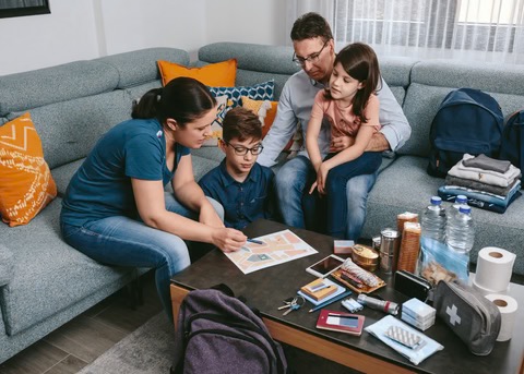 a family discussing their family plan